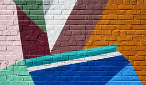 Preview wallpaper bricks, wall, paint, shapes, texture