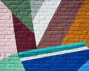 Preview wallpaper bricks, wall, paint, shapes, texture