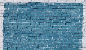 Preview wallpaper bricks, wall, paint, blue