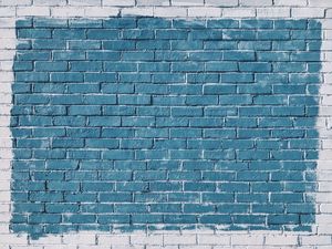 Preview wallpaper bricks, wall, paint, blue