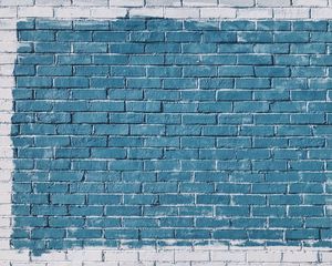 Preview wallpaper bricks, wall, paint, blue