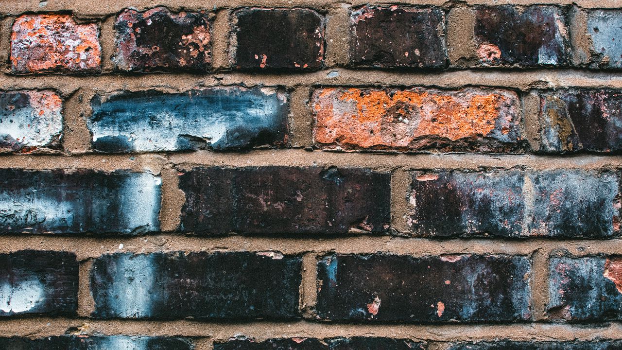 Wallpaper bricks, wall, paint, relief