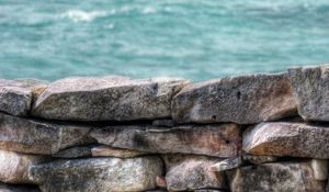 Preview wallpaper bricks, wall, relief, sea