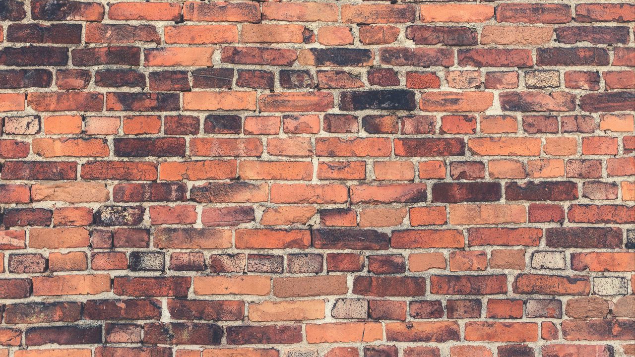 Wallpaper bricks, wall, texture, orange