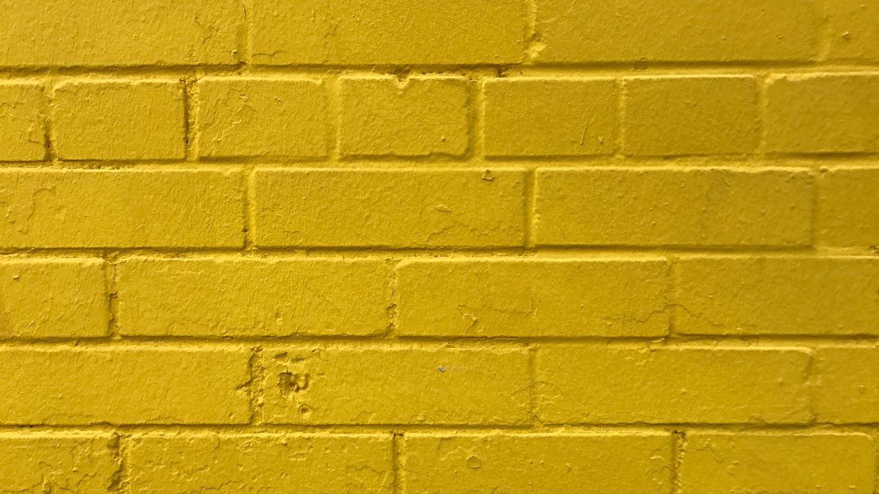 Wallpaper bricks, yellow, wall, texture