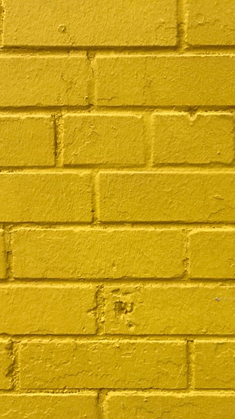 480x854 Wallpaper bricks, yellow, wall, texture