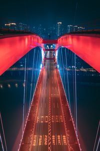 Preview wallpaper bridge, aerial view, backlight, construction, city