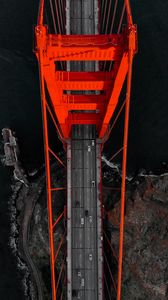 Preview wallpaper bridge, aerial view, construction, architecture, water