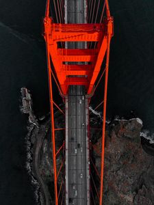 Preview wallpaper bridge, aerial view, construction, architecture, water
