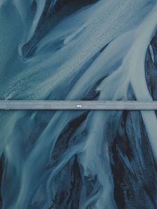 Preview wallpaper bridge, aerial view, river, ice, iceland