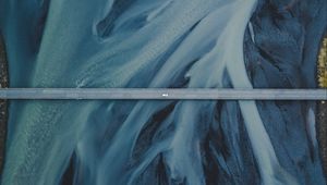Preview wallpaper bridge, aerial view, river, ice, iceland