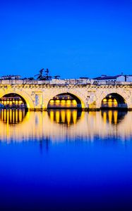 Preview wallpaper bridge, arches, reflection, river, bright