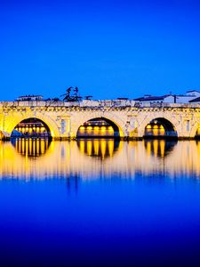 Preview wallpaper bridge, arches, reflection, river, bright