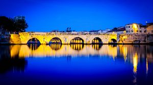 Preview wallpaper bridge, arches, reflection, river, bright