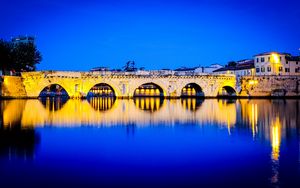 Preview wallpaper bridge, arches, reflection, river, bright