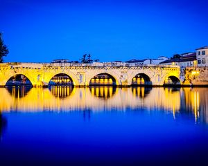 Preview wallpaper bridge, arches, reflection, river, bright