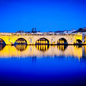 Preview wallpaper bridge, arches, reflection, river, bright