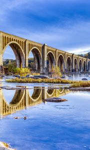Preview wallpaper bridge, arches, river, reflection