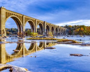 Preview wallpaper bridge, arches, river, reflection