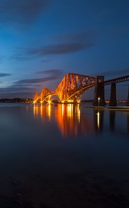 Preview wallpaper bridge, architecture, backlight, forth road bridge, edinburgh, fife