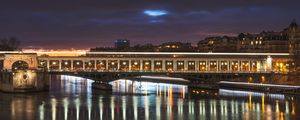 Preview wallpaper bridge, architecture, buildings, city, river, night