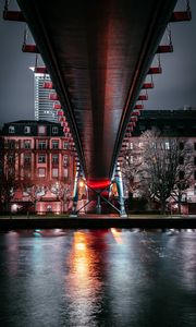 Preview wallpaper bridge, architecture, buildings, backlight, night