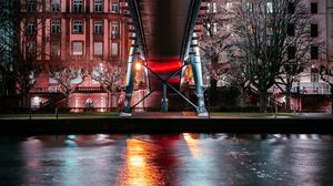 Preview wallpaper bridge, architecture, buildings, backlight, night
