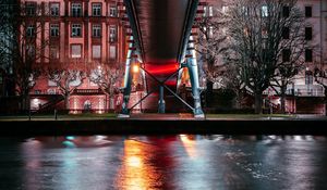 Preview wallpaper bridge, architecture, buildings, backlight, night