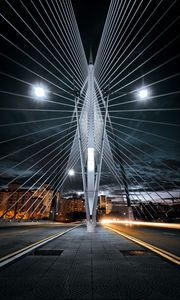 Preview wallpaper bridge, architecture, construction, lights, city, night