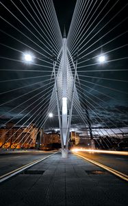 Preview wallpaper bridge, architecture, construction, lights, city, night