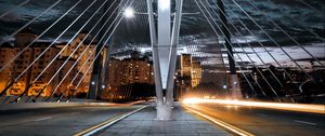 Preview wallpaper bridge, architecture, construction, lights, city, night