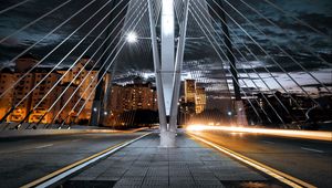 Preview wallpaper bridge, architecture, construction, lights, city, night