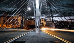 Preview wallpaper bridge, architecture, construction, lights, city, night
