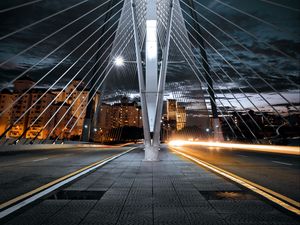 Preview wallpaper bridge, architecture, construction, lights, city, night