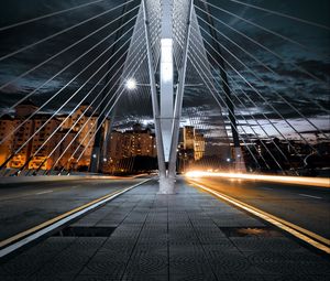 Preview wallpaper bridge, architecture, construction, lights, city, night