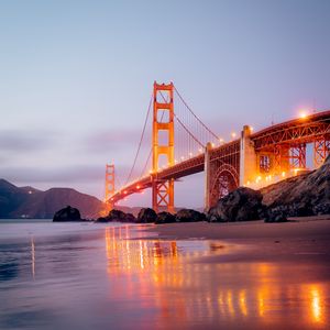 Preview wallpaper bridge, architecture, construction, lights, backlight