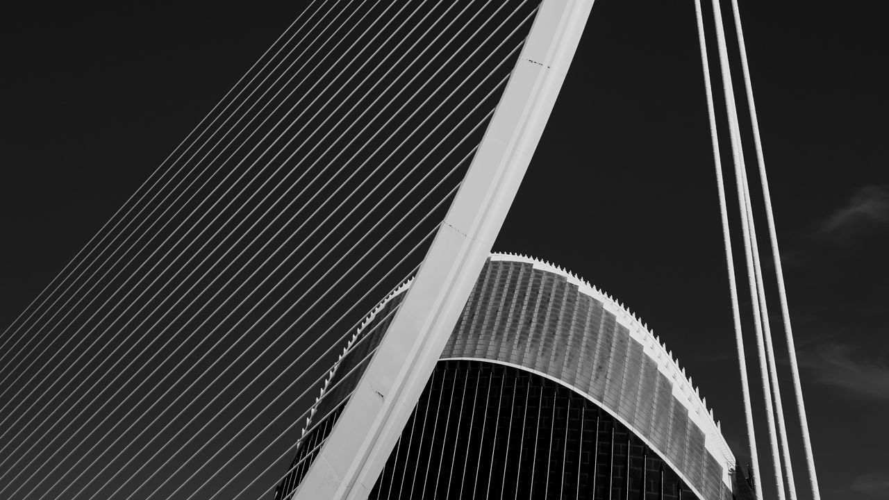 Wallpaper bridge, architecture, design, bw, minimalism