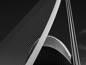 Preview wallpaper bridge, architecture, design, bw, minimalism