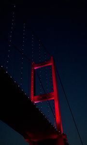 Preview wallpaper bridge, architecture, garlands, night, glow