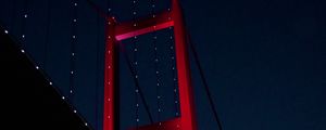 Preview wallpaper bridge, architecture, garlands, night, glow