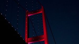 Preview wallpaper bridge, architecture, garlands, night, glow