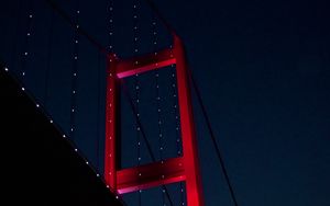 Preview wallpaper bridge, architecture, garlands, night, glow