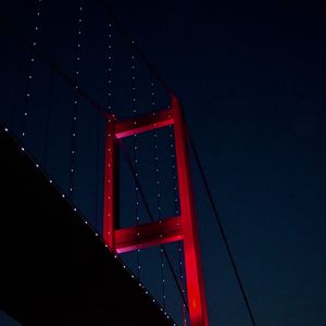 Preview wallpaper bridge, architecture, garlands, night, glow