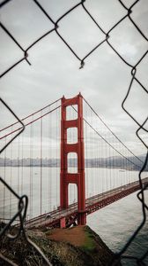 Preview wallpaper bridge, architecture, mesh, fence, sea