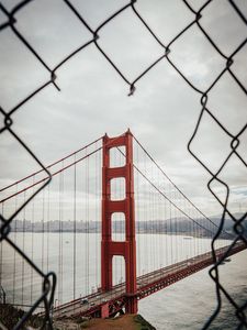 Preview wallpaper bridge, architecture, mesh, fence, sea