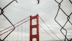 Preview wallpaper bridge, architecture, mesh, fence, sea