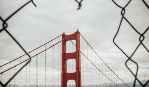 Preview wallpaper bridge, architecture, mesh, fence, sea