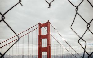 Preview wallpaper bridge, architecture, mesh, fence, sea