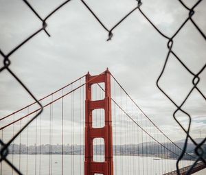 Preview wallpaper bridge, architecture, mesh, fence, sea