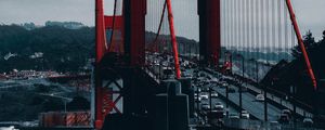 Preview wallpaper bridge, architecture, movement, fog, city